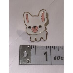 White Puppy Dog Pin Brooch